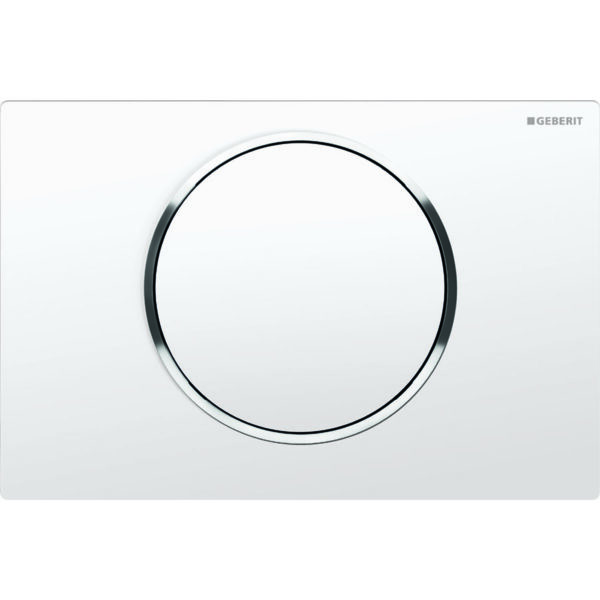 Смывная клавиша Geberit Sigma10 старт/стоп: с легкоочищаемой поверхностью белый матовый/хром глянцевый 115.758.KJ.5