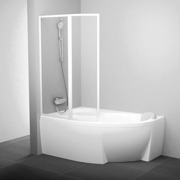 Шторка для ванны RAVAK VSK2 Rosa 140 белый Transparent 76L70100Z1 левосторонняя