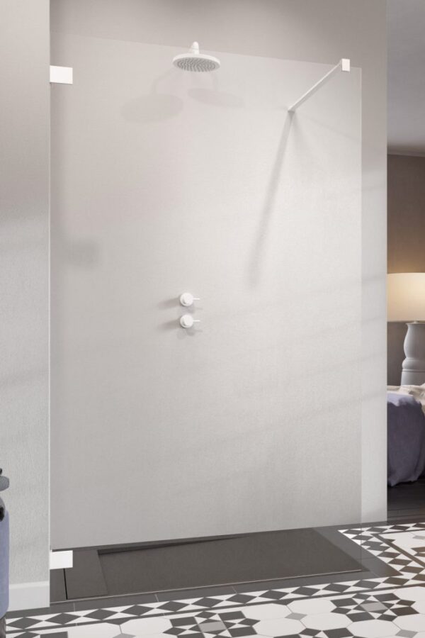 Душевая стенка Walk-In Radaway Essenza Pro White 650x2000, петли белые, стекло прозрачное 10103065-04-01