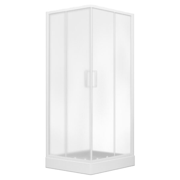 Душевая кабина EGER Vi`z 80~90*185см квадратная (стёкла + двери), регулируемый белый профиль, стекло "Zuzmara" 599-005/1