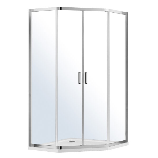 Душевая кабина EGER Iris 100*100*211см пятиугольная, с раздвижными дверями, в комплекте с поддоном и сифоном 599-143