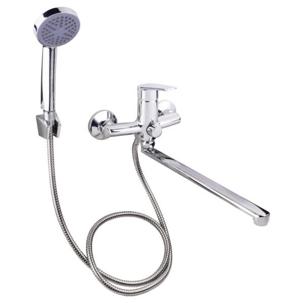 Смеситель для ванны Lidz Gloria 005 с поворотным изливом c душевым гарнитуром (k35) Chrome (LDGLO005CRM35117)