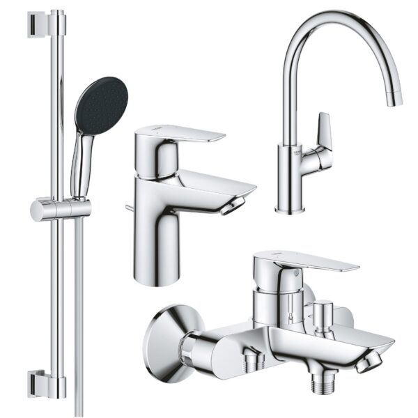 Набор смесителей Grohe QuickFix Start Edge 4 в 1 для ванны и кухни (UA202501SK)