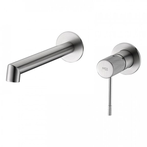 Смеситель для умывальника со стены, матовый никель IMEX LINE BRUSHED NICKEL GLD038/NQ