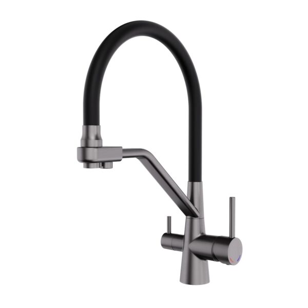 Смеситель для кухни AquaRodos, коллекция BOLONIA 03 GUN METAL с подключением к фильтру (АР000084840)