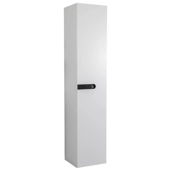 Пенал Аква Родос, Остин, правый, консольный, выполнен в матовом белом цвете с декором под серый мрамор.(АР000091176)