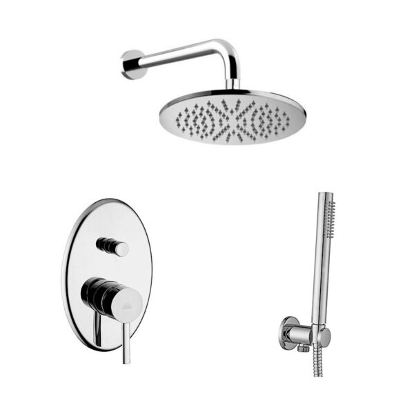 Душевая система Paffoni Shower скрытого монтажа, верхний душ 225 мм в цвете хром (KITBR015CR)