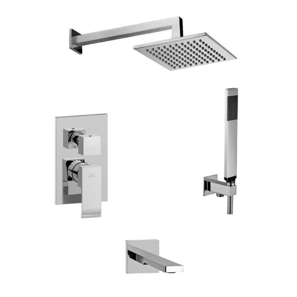 Душевая система с изливом Paffoni Shower, верхний душ 200х200 мм