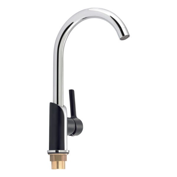 Смеситель для кухни Qtap Grand Chrome/Black (QTGRABCR007F)