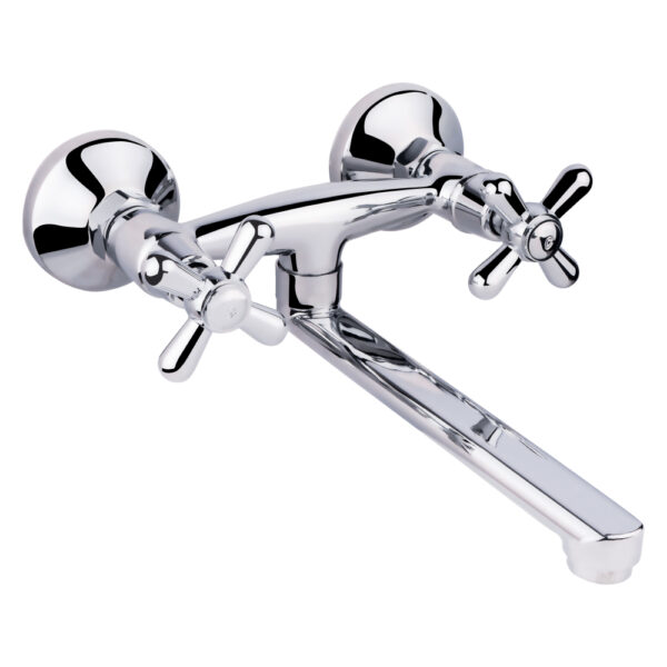 Смеситель для кухни Lidz Dominox 361 настенный с поворотным изливом двухвентильный Chrome (LDDOM361CRM35542)