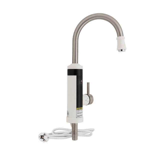 Проточный кран-водонагреватель кухонный для кухни Lidz Warm 059 White / Nickel (LDWAR059WNK35878)