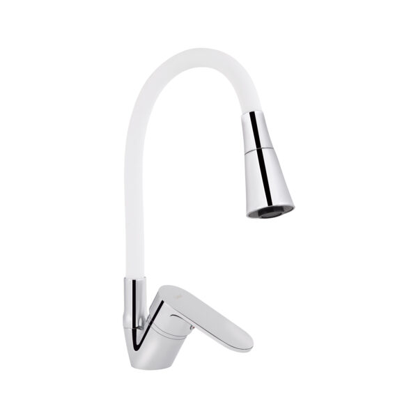 Смеситель для кухни Lidz Tani 008F3 с гибким изливом (k40) Chrome/White LDTAN008F3WCR37037