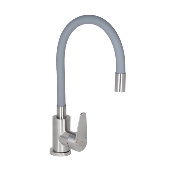 Смеситель для кухни Lidz Vida 015F3 с гибким изливом (k35) Grey LDVID015F3GRE43356