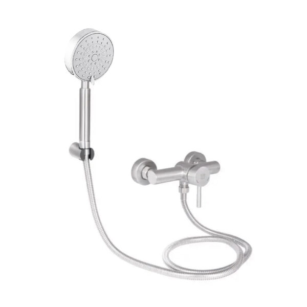 Смеситель для душа Lidz Aria 010 с душевым гарнитуром (k35) Nickel (LDARI010NKS43361)