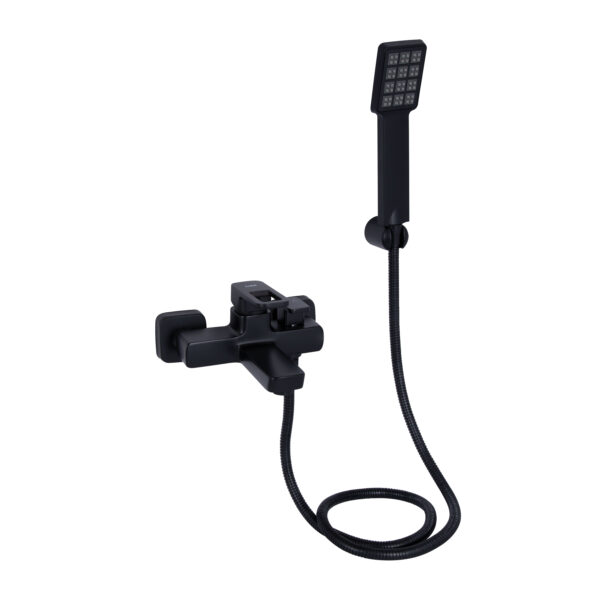 Смеситель для ванны Lidz Wawel 006 c душевым гарнитуром (k35) LDWAW006BLA45393 Black
