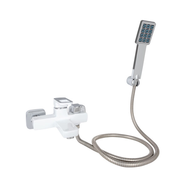 Смеситель для ванны Lidz Wawel 006 c душевым гарнитуром (k35) LDWAW006WHI45398 White