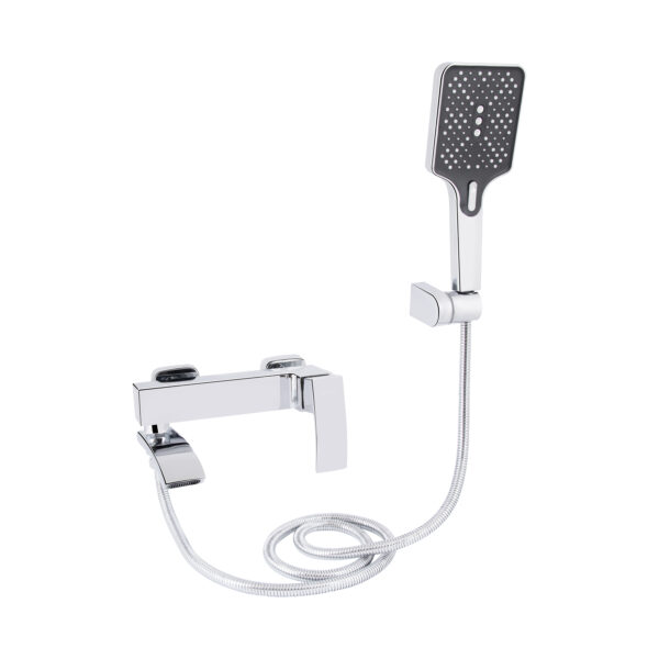 Смеситель для ванны Qtap Swan Cascada с поворотным изливом c душевым гарнитуром Chrome QTSWA260CRM45565