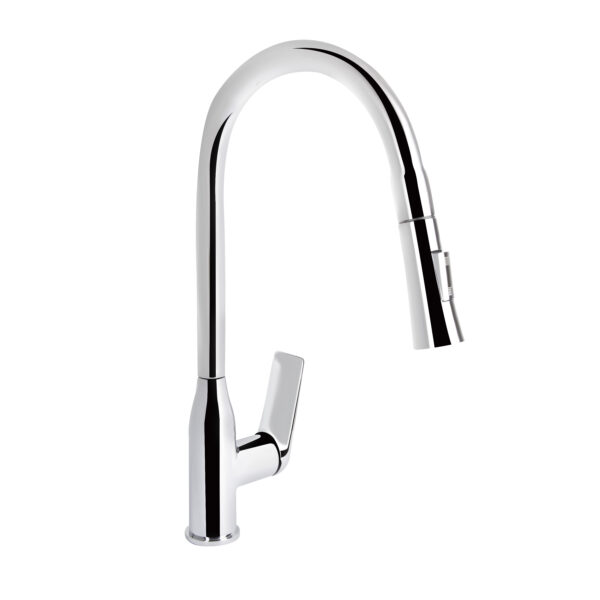 Смеситель для кухни Qtap Vlasta New с выдвижным изливом Chrome QTVLA344CRM45646