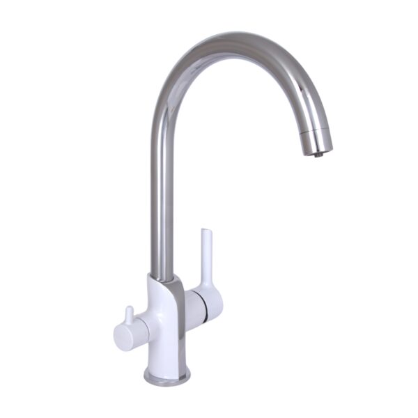 Смеситель для кухни Qtap Grand с подключением для питьевой воды Chrome/White QTGRA362CRW45668