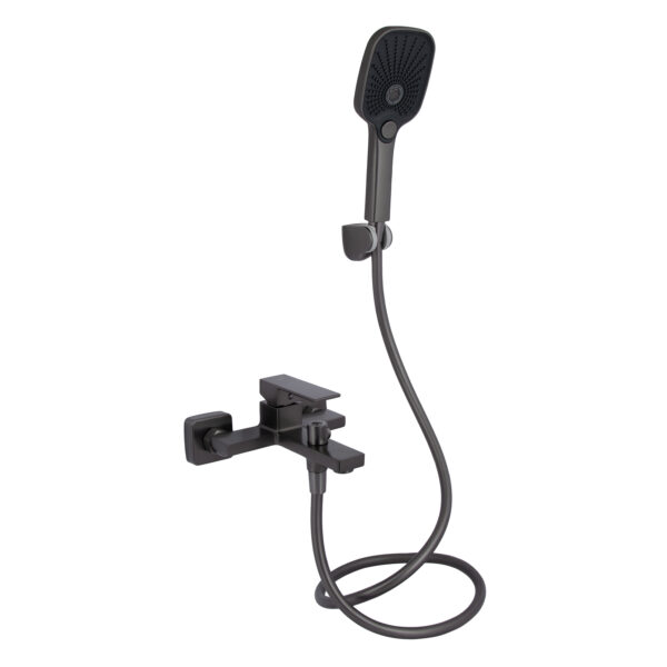 Смеситель для ванны Qtap Gemini c душевым гарнитуром Gunmetal Black PVDQTGEM259GMB45684