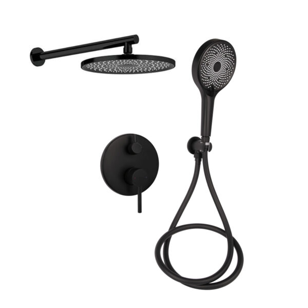 Душевая система универсальная Qtap Scorpio скрытого монтажа на два потребителя Black Matt QTSCO113BLM45897