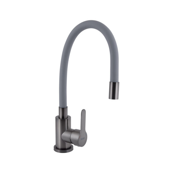 Смеситель для кухни Brinex Pure 015F3 с гибким изливом  Graphite/Grey BRIPUR015F3GRG