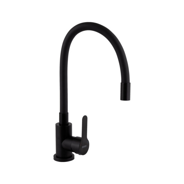 Смеситель для кухни Brinex Pure 015F3 с гибким изливом Black Matt BRIPUR015F3BLM