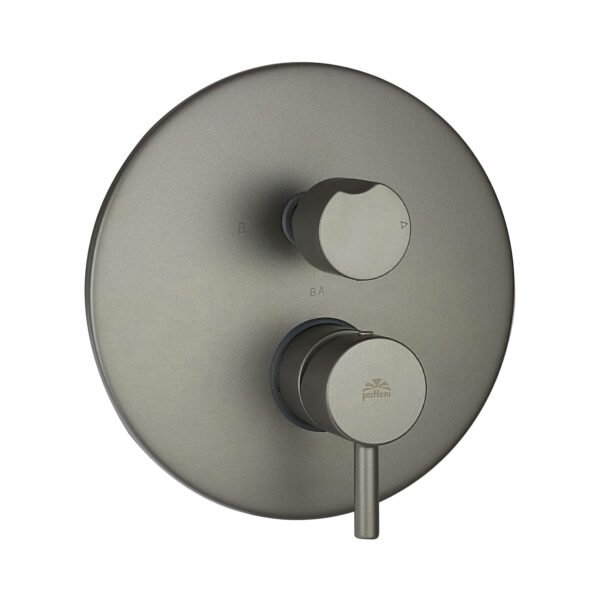 Смеситель для ванны и душа Paffoni Light на 3 потребителя в отделке Mercury Grey (LIG019MG)
