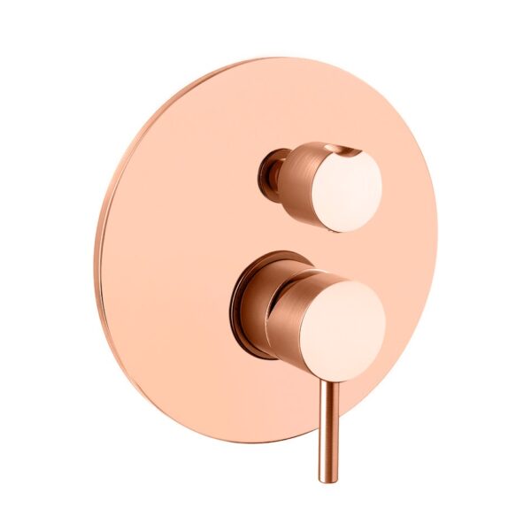Смеситель для ванны и душа Paffoni Light на 3 потребителя в отделке Brushed Copper (LIG019RMSP)