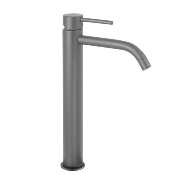 Смеситель для раковины высокий Paffoni Light Mercury Grey, без донного клапана(LIG081MG)