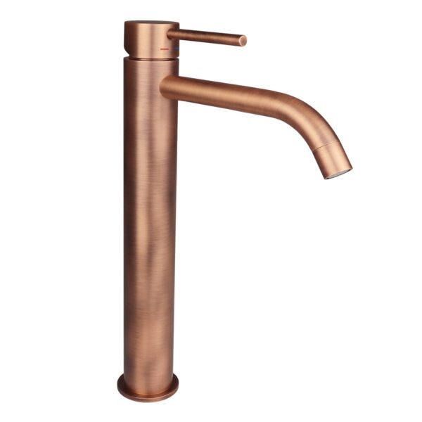 Высокий смеситель для раковины Paffoni Light в Brushed Copper, без донного клапана (LIG081RMSP)