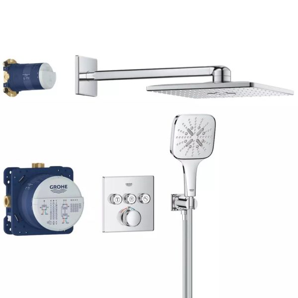Душевой комплект Grohe Grohtherm SmartControl с верхним душем Rainshower SmartActive 310 Cube (34864000)