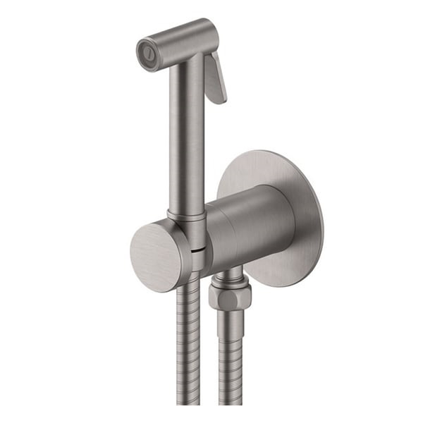 Гигиенический душ Paffoni New BIDET KIT со встроенным запорным смесителем, сталь (ZDUP128ST)