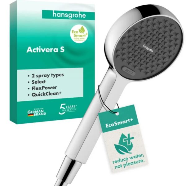 Ручной душ hansgrohe Activera Select S 95 с двумя режимами струи и технологией EcoSmart+