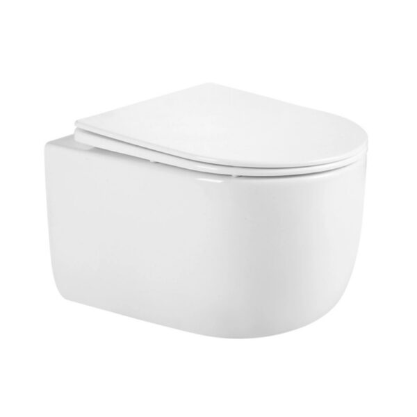 Унитаз подвесной Qtap Taurus Ultra Quiet безободковый с сиденьем Slim Duroplast / Soft-close / Quick Release (QTTAU26W45428)