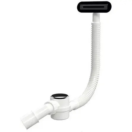 Сифон для ванны Radaway Tiana Click-Clack,чёрный матовый, с переливом, нажимной механизм (Click-Clack) ARIN.FLOW.BL