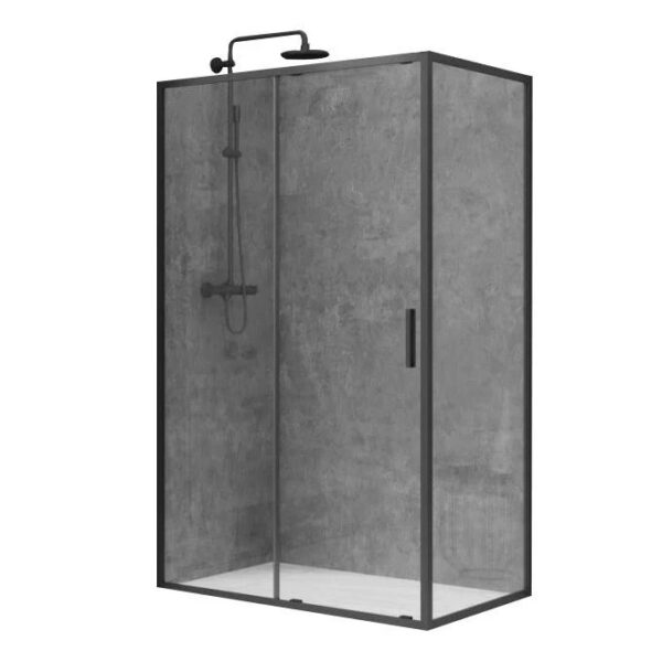 Элегантная душевая кабина Devit Art 2.0 120×80 см, стильный минимализм с черным матовым профилем и прозрачным стеклом (FEN2340B)