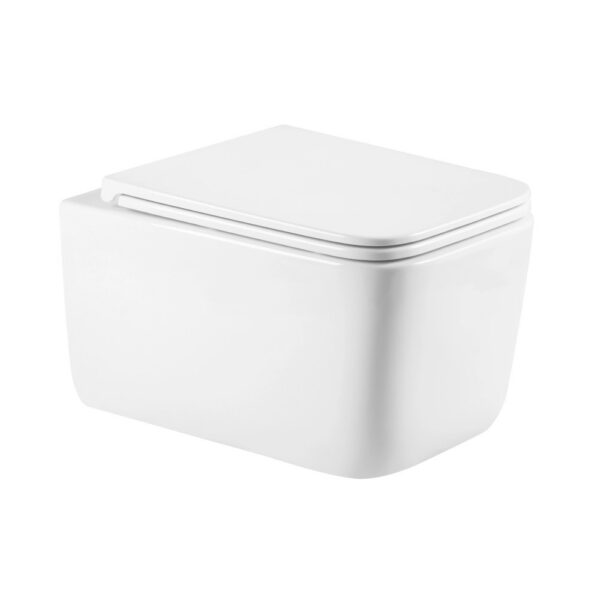 Унитаз подвесной Qtap Gemini Ultra Quiet безободковый с сиденьем Slim Duroplast / Soft-close / Quick Release (QTTAU26W49119)