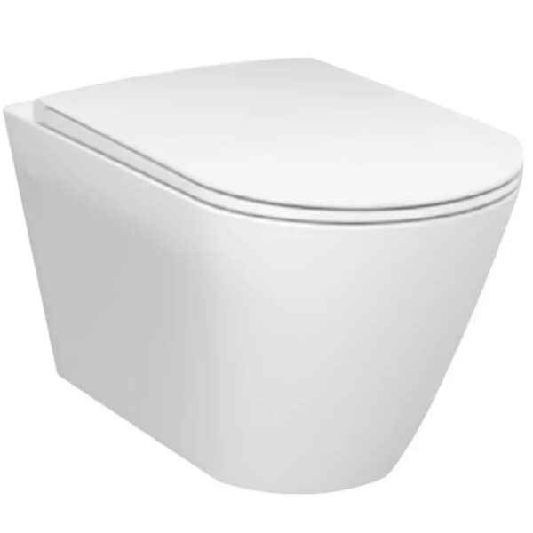 Подвесной безободковый унитаз RAK Ceramics Resort RST23AWHA с сиденьем Soft Close комфорт RST23AWHA+RESC0004