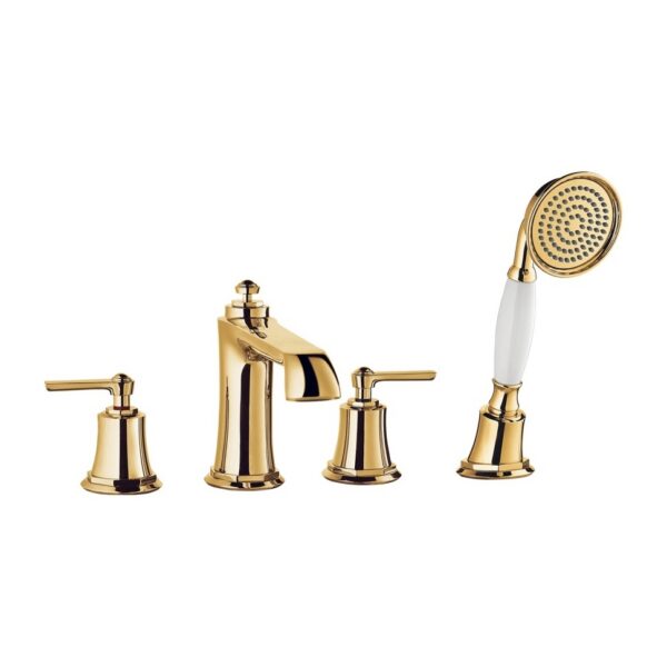 Смеситель для ванны на 4 отверстия с термостатом Omnires Armance gold (AM5232GL)