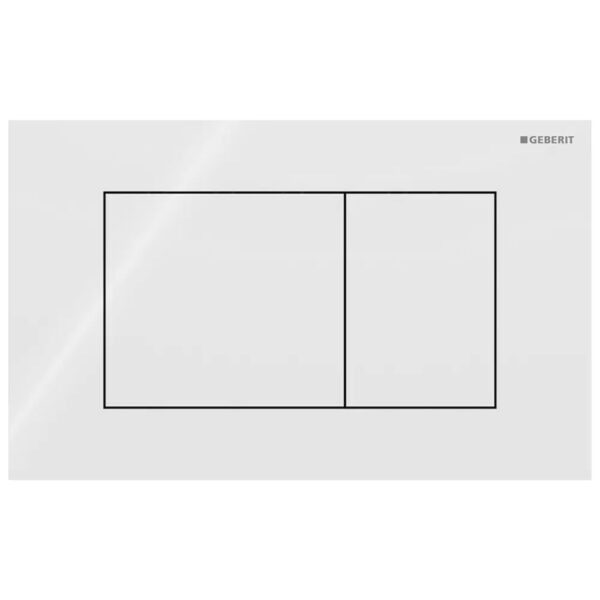 Клавиша смыва Geberit Sigma40 Square, стекло, белая глянцевая (115.629.SI.1)